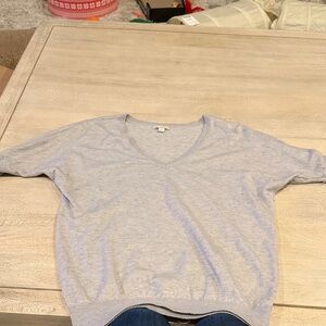 GAP Heather Gray V-Neck Sweater